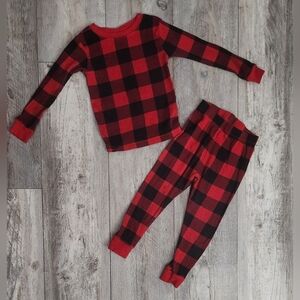 Holiday Time Kids Pajama Set in Red and Black Plaid